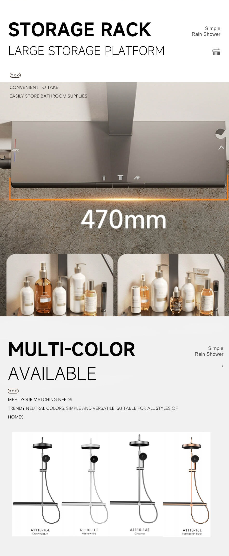 Rivius Aquadoré Rosegold – Minimalist Design Faucet & Shower Stand, Premium Quality