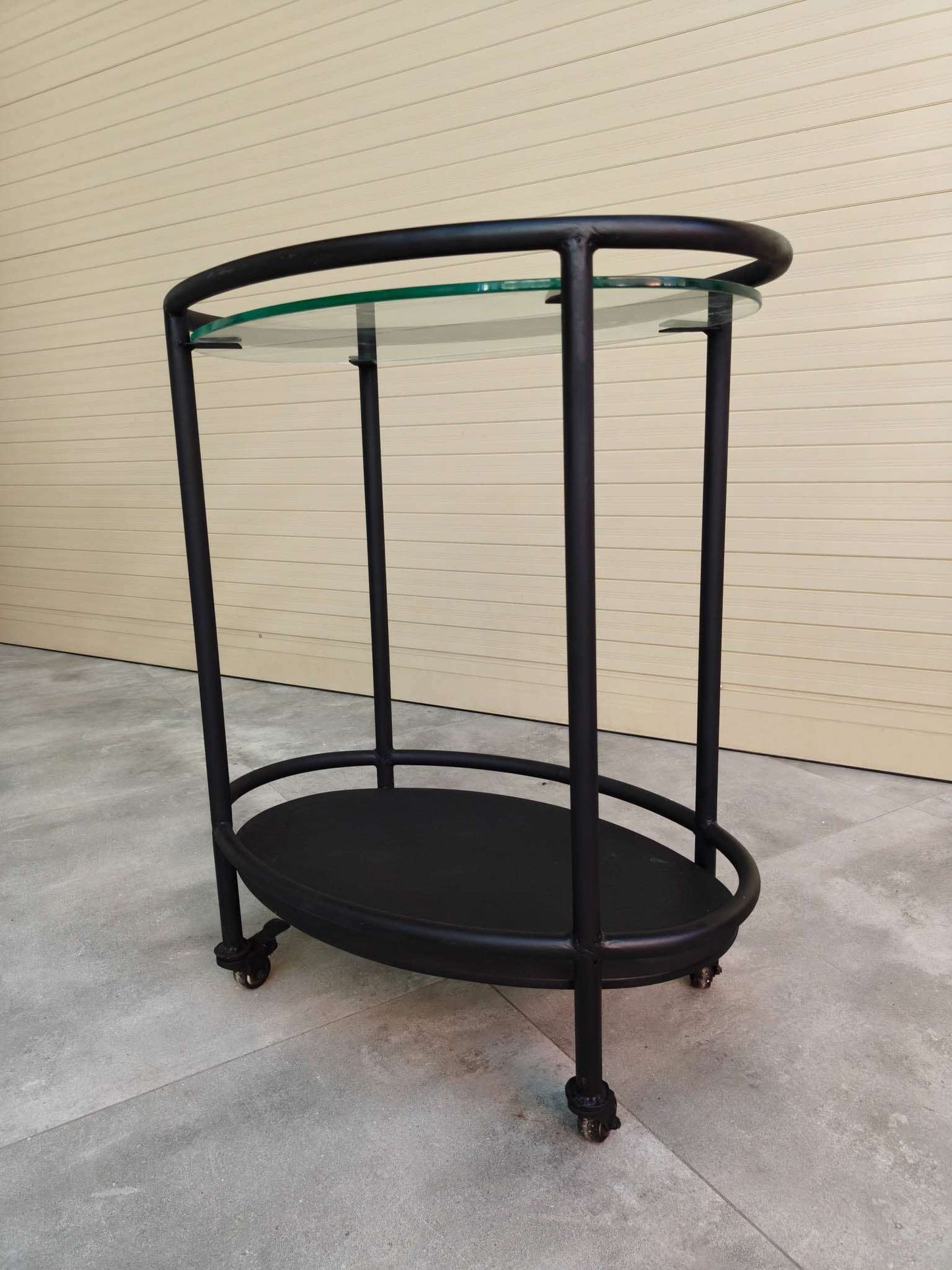 Rivius Moven – Modern Two-Tier Round Glass Tea Trolley