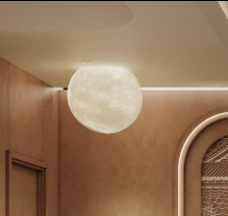 Rivius Lunelle – Frosted Moonlight-Inspired Flush Mount Ceiling Light