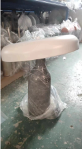 Rivius Gralune – Grey Porcelain Stone Table Lamp With Offset Round Shade