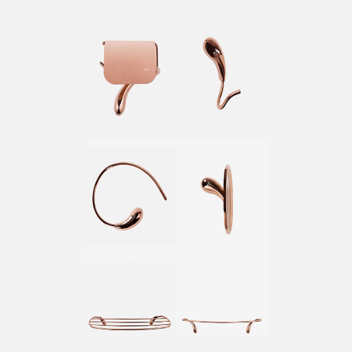 Rivius Aurveil – 6-Piece Elegant Brass Bathroom Accessory Set
