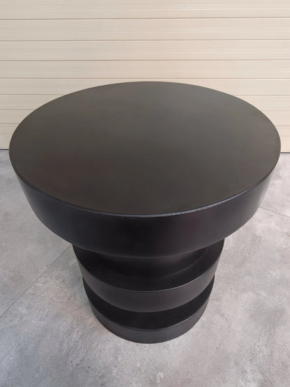 Rivius Cirnoir – Modern Tiered Black Wood Round Table