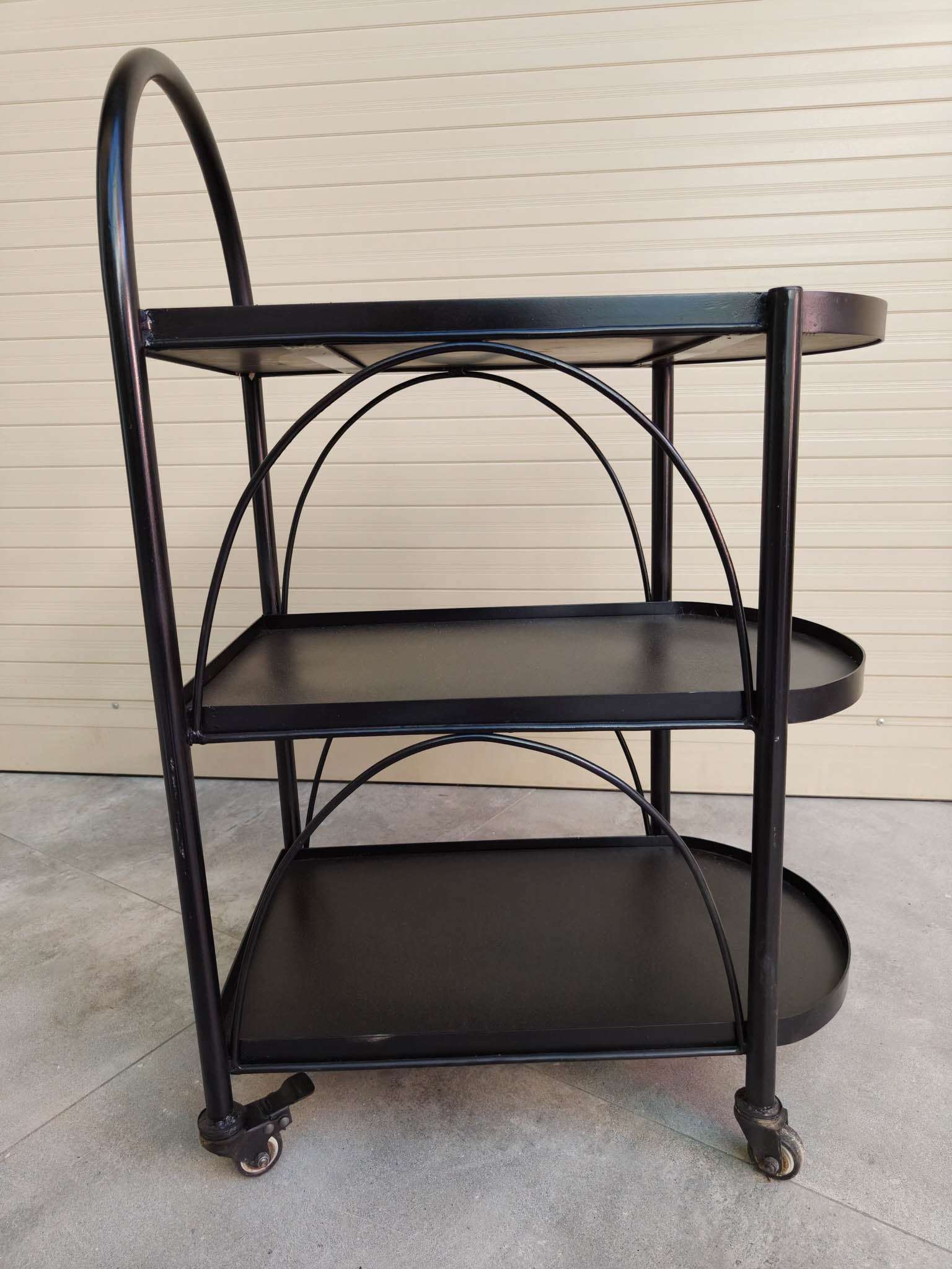 Rivius Rollen – Modern Three-Tier Round Glass Tea Trolley