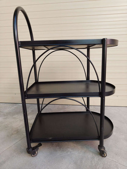 Rivius Rollen – Modern Three-Tier Round Glass Tea Trolley