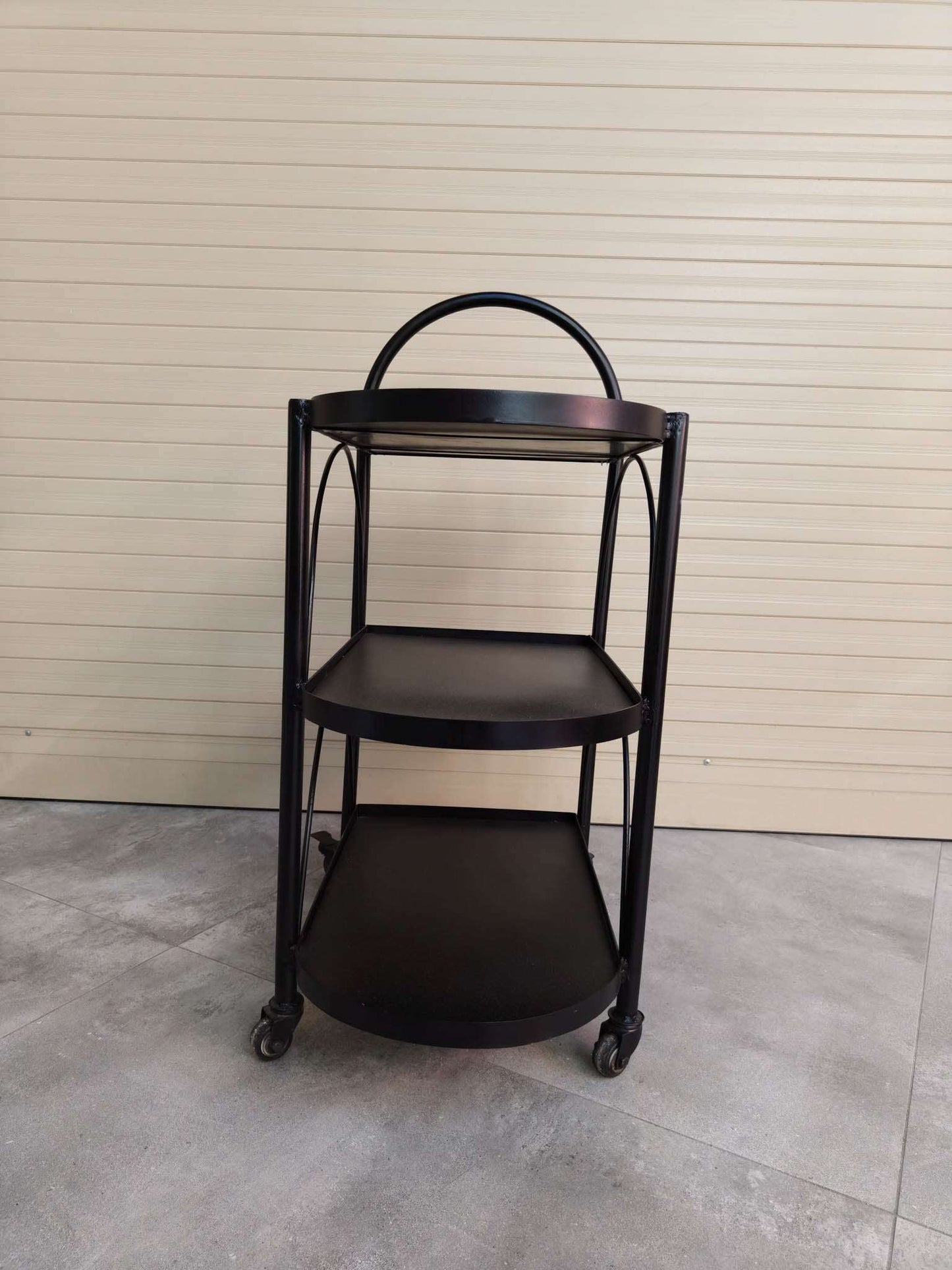 Rivius Rollen – Modern Three-Tier Round Glass Tea Trolley