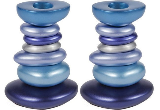 Yair Emanuel 'Stone Tower' Anodized Aluminum Candlesticks