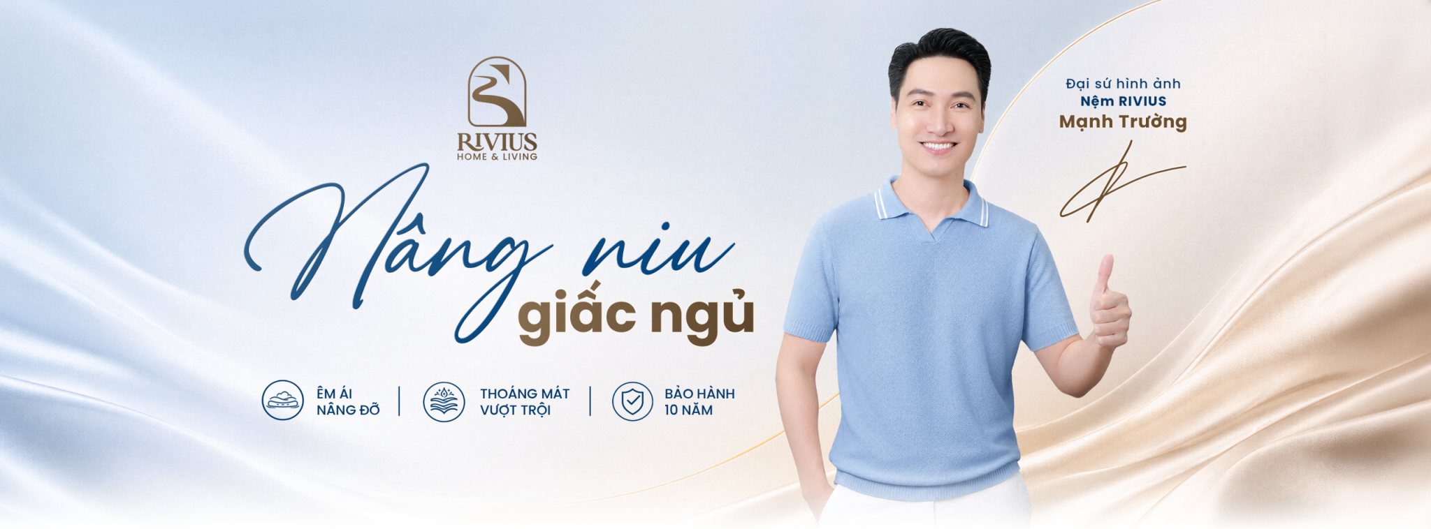 Rivius công bố Nguyễn Mạnh Trường làm Đại sứ hình ảnh, hé lộ bước đi mới trong thị trường nệm cao cấp